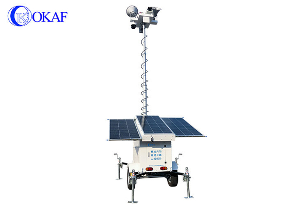 3 - povos móveis do reboque da segurança da sentinela 10m que contam a torre da fiscalização do CCTV de 1080P 4G GPS