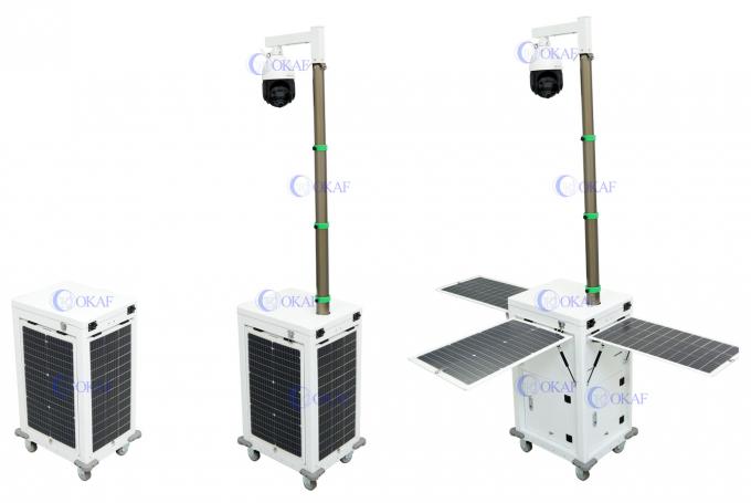 4G AI Camera Cabinet de segurança móvel movido a energia solar para monitoramento do local de construção 0