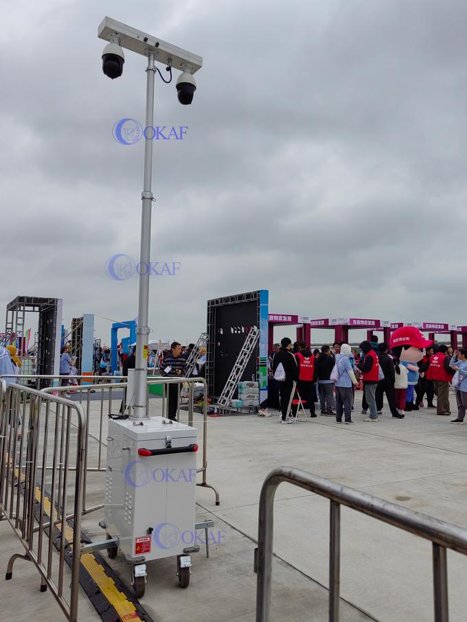 4G AI Camera Cabinet de segurança móvel movido a energia solar para monitoramento do local de construção 2