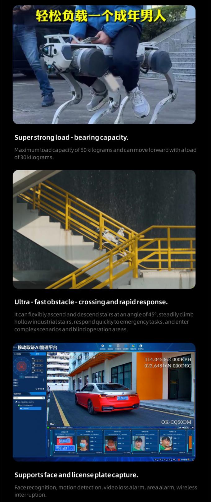 OKAF AI Vigilância Autônomo Robô de Patrulha de Segurança Robô de Guarda Industrial Cão Robô de Segurança Inteligente Robô Quadruplado 3
