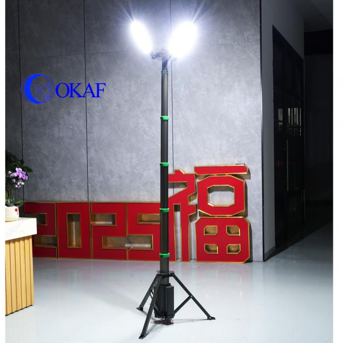 Torre de Luz LED Telesc&oacute;pica Port&aacute;til com Bateria Integrada e Trip&eacute; para Ilumina&ccedil;&atilde;o de Eventos ao Ar Livre 0