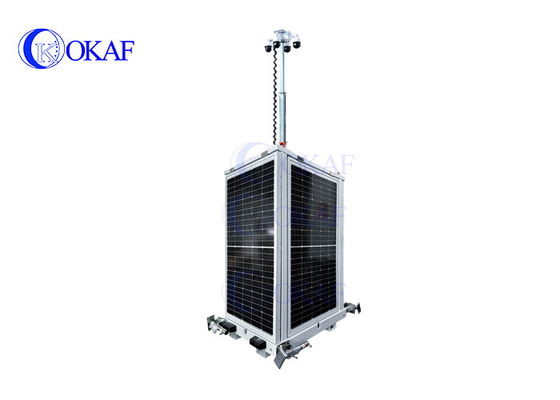 OK-PRO9 OKAF 4G WIFI GPS Móvel Solar CCTV Torre de Segurança Monitoramento temporário de estacionamento