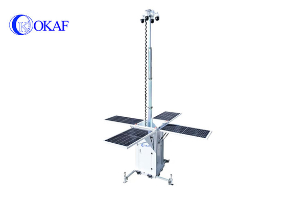 OK-PRO9 OKAF 4G WIFI GPS Móvel Solar CCTV Torre de Segurança Monitoramento temporário de estacionamento