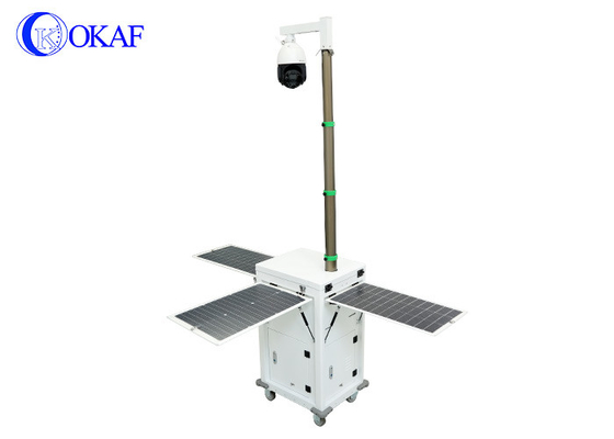 4G AI Camera Cabinet de segurança móvel movido a energia solar para monitoramento do local de construção