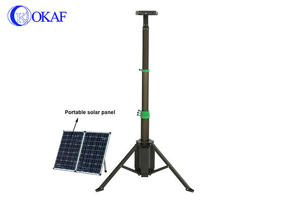 Elevação manual Banco de energia portátil Tripódio Telescópica dobrável Mast com bateria