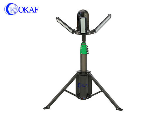 Torre de Luz LED Telescópica Portátil com Bateria Integrada e Tripé para Iluminação de Eventos ao Ar Livre