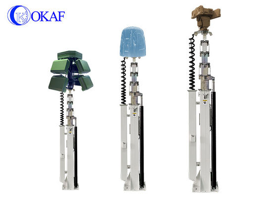 Mastro telescópico hidráulico de alta resistência com capacidade de carga de 100KG, tripé para antena de radar, mastro telescópico