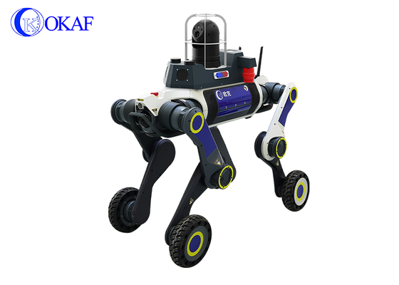 Robô de segurança com pernas de rodas Cão Autonomos Patrol Robô quadrúpede