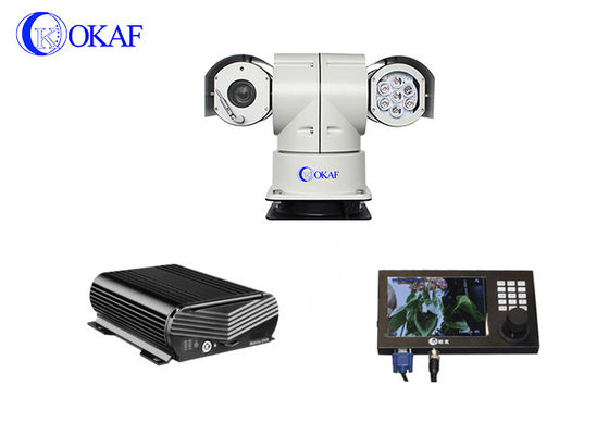 câmera de 150m IR IP66 2.0MP Car Mounted PTZ com manche de NVR